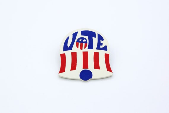 Vintage Political VOTE Bell Barrette NOS Plastic Hair Accessory NOS Red White Blue Liberty Bell