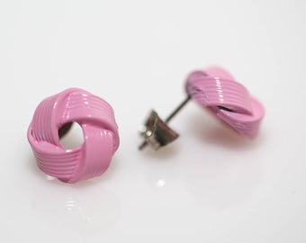 Pink Love Knot Earrings