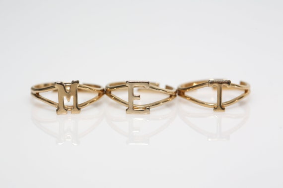 Vintage Gold Tone Letter Ring Alphabet Initial