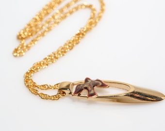 Enameled Dove Gold Necklace