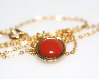 Persimmon Dot Necklace - Vintage