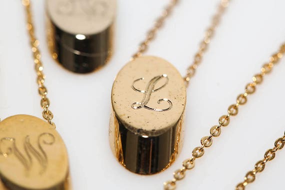 Vintage Initial Slice Necklaces - Letter Alphabet… - image 8
