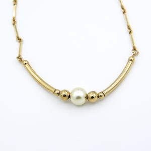 Vintage Sarah Coventry 1978 SAMANTHA Necklace Gold Tone Chain Faux Pearl Bead Pendant Rare Gift