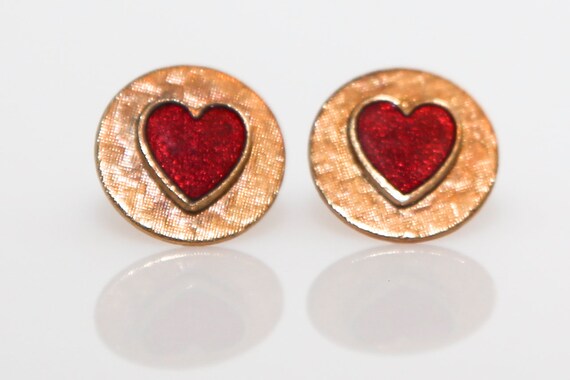 Vintage Florentine Heart Earrings NOS