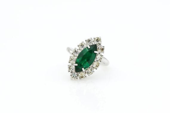 Vintage 1967 Sarah Coventry "Gala" Ring RARE Green Stone