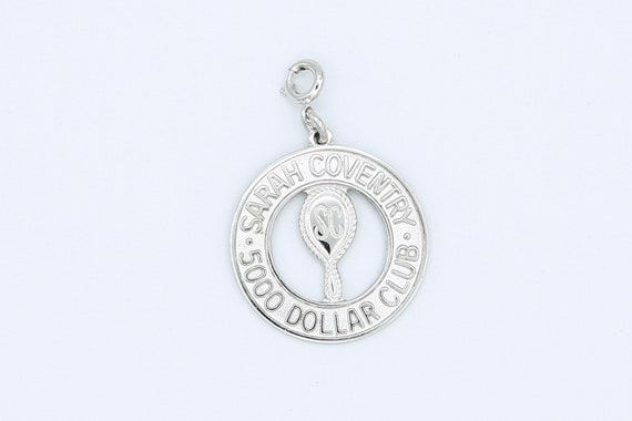 Vintage Sarah Coventry 5000 DOLLAR CLUB Award Reward Charm Silver Tone Rare