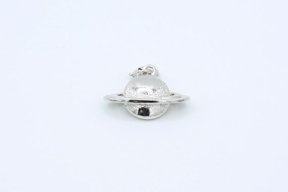 Vintage Sarah Coventry AROUND THE WORLD Planet Saturn Charm Outer Space Silver Tone Award