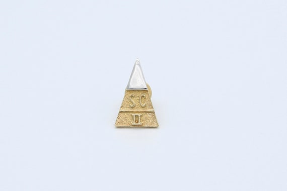 Vintage Sarah Coventry SC II PYRAMID Sales Award Pin Brooch Gold Tone Triangle Rare!