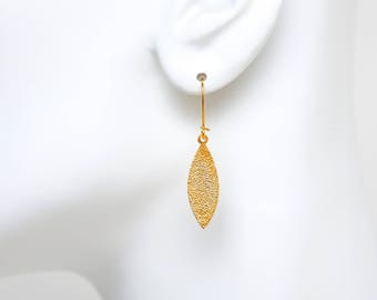 Gold Leaf Dangle Earrings