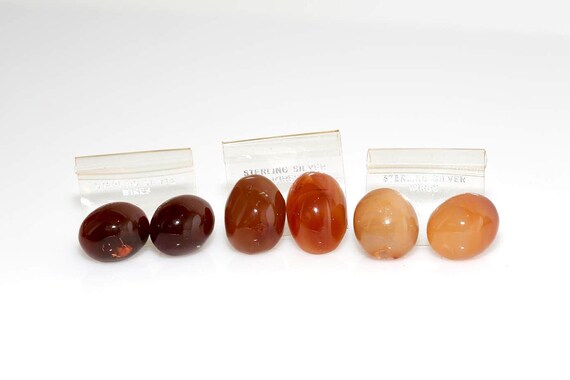 Rockin' Earrings - Vintage NOS Polished Rocks Pierced