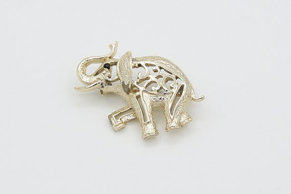1972 Sarah Coventry "Sabu" Elephant Pin Brooch Gold Tone RARE Vintage 70s
