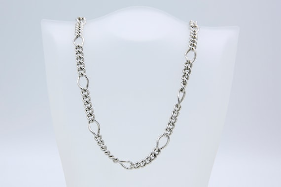 1976 Sarah Coventry DUKE Men's Chain Necklace Choker Silver Tone Vintage RARE