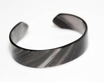 Gray Marbled Lucite Cuff