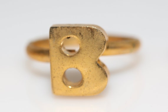 Vintage Mid-Century Initial Rings Gold Tone Lette… - image 6