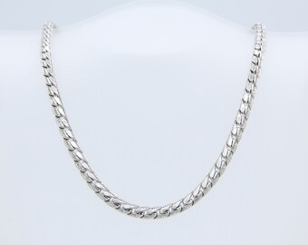Vintage Sarah Coventry 1977 CAREFREE CHOKER Silver Tone Necklace Textured Chain Rare!