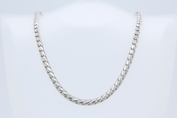 Vintage Sarah Coventry 1977 CAREFREE CHOKER Silver Tone Necklace Textured Chain Rare!