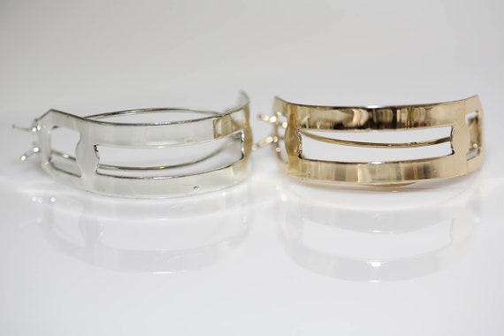 Vintage Pony Tail Barrettes in Gold or Silver NOS Hair Accessory Retro Carded Ponytail Holder