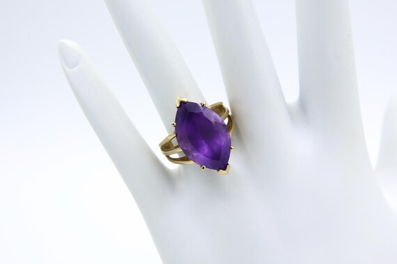 Vintage 10k Gold Clyde Duneier Marquise Cut Purple Amethyst Ring. Size 6.5. STUNNING!