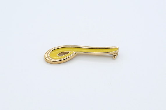 1980 Sarah Coventry "Canary" Pin Brooch Gold Tone Yellow Enamel RARE Vintage 80s