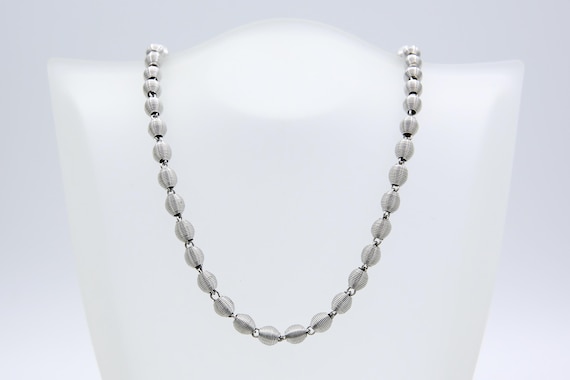 Vintage Sarah Coventry 1976 SILVERSPIN Choker Necklace Silver Tone Spring Coil Bead RARE!