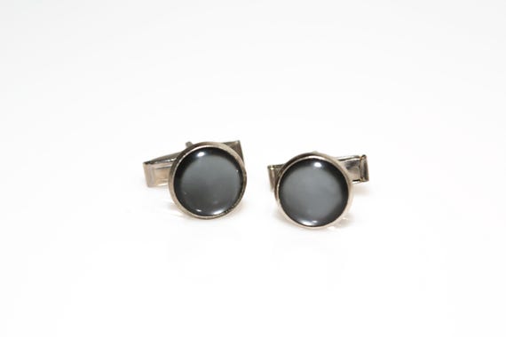 Vintage Silver and Gray Cuff Links - NOS