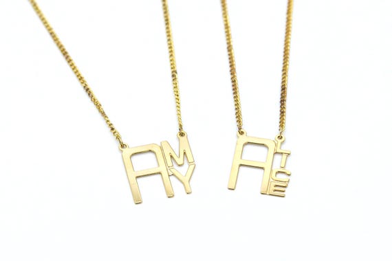 Vintage Name Necklaces – Amy and Alice – NOS