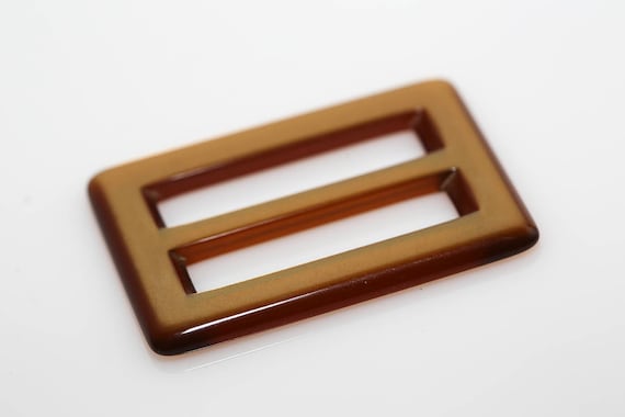 Vintage Brown Iridescent Scarf Buckle NOS T-Shirt Clip Plastic Lucite Belt Buckle