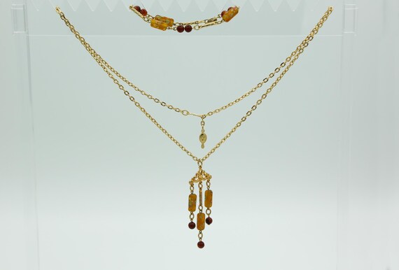 Vintage Sarah Coventry Taffee Tones Beaded Necklace Bracelet Set Gold Tone