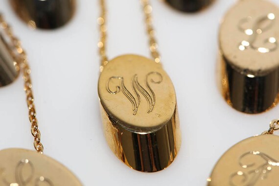 Vintage Initial Slice Necklaces - Letter Alphabet… - image 3