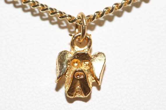 Vintage Little Puppy Necklace Gold Tone NOS Hound