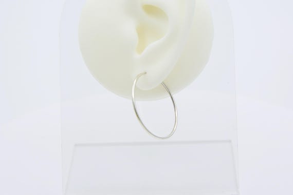 Vintage 925 Sterling Silver Hoop Earrings - Everyday Hoops - New Old Stock 30.5mm Endless Hoops