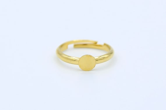 Vintage Minimalist Circle Ring – NOS Gold Plated Simple Dainty Delicate Adjustable Ring