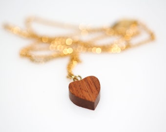 Wood Slice Heart in Gold