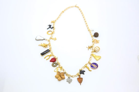 Handmade Vintage Random Charm Necklace Charmed Life Layering Miscellaneous Mis-Matched Chaotic