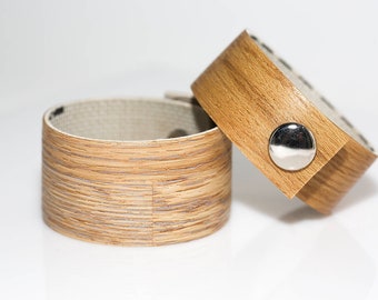 Wood Grain Snap Bracelet - Vintage