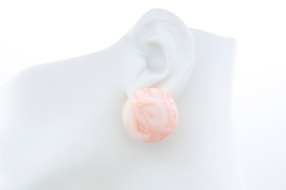 Large Pink and White Lucite Swirl Earrings – Vintage NOS Deauville