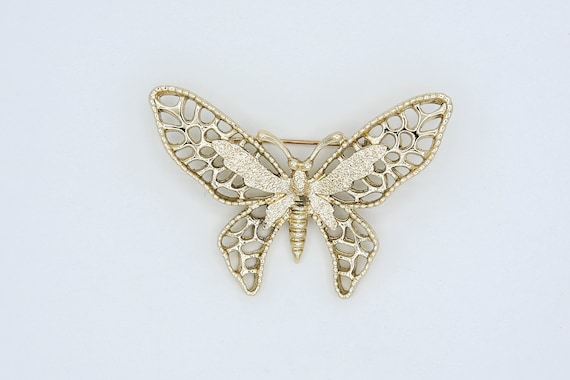 1971 Sarah Coventry "Madame Butterfly" Pin Brooch Gold Tone RARE Vintage 70s