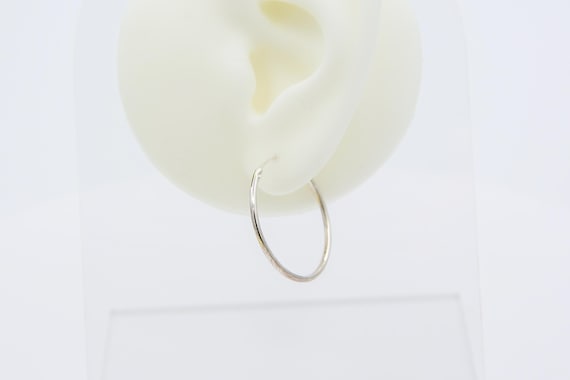 Vintage 925 Sterling Silver Hoop Earrings - Everyday Hoops - New Old Stock 24.75mm Endless Hoops