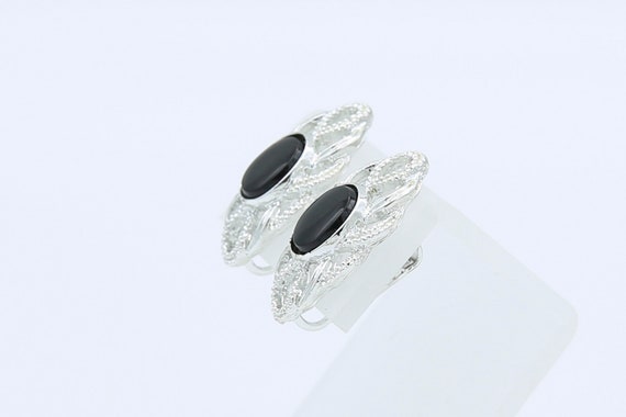 Vintage 1972 Sarah Coventry BLACK REFLECTIONS Ear… - image 2