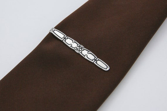 1972 Sarah Coventry ENGLAND Men's Tie Bar Clip Silver Formal Wear Accessory Vintage RARE