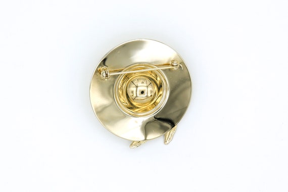 1981 Sarah Coventry "Hat" Pin Brooch Gold Tone RA… - image 4