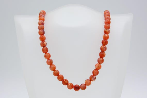 Vintage 1977 Sarah Coventry SIERRA Choker in FLAME Orange Red Beaded Necklace Rare!