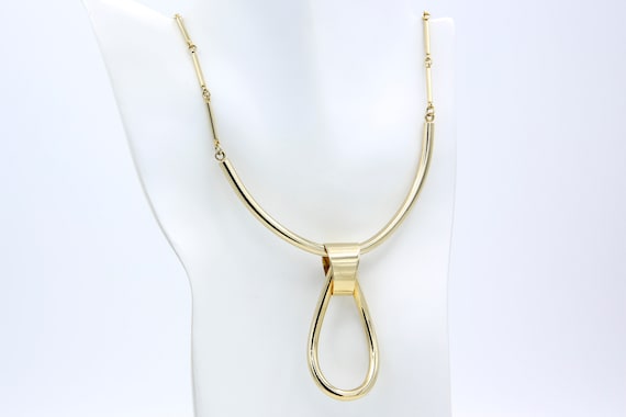 Vintage Sarah Coventry 1976 NILE QUEEN Necklace Gold Tone Chain Removable Drop Pendant Rare!