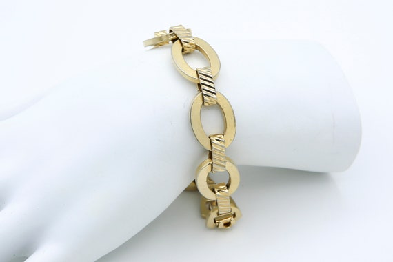 Vintage 1970 Sarah Coventry SIMPLICITY Metal Large Chain Link Bracelet Gold Tone RARE