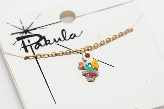 Vintage Pakula Flower Necklace in Multi Colors