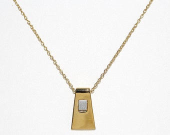 Modern Pewter Trapezoid Necklace