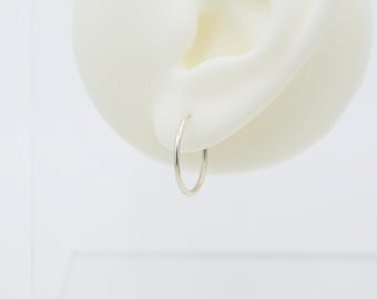Vintage Sterling Silver Hoop Earrings: Small 16mm Endless Hoops