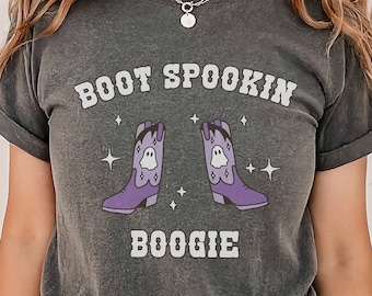 Boot Spookin Boogie T-Shirt, Cute Cowboy Boots Shirt, Halloween Gift, Cowboy Gift, Country Fall Shirt, Western Halloween Shirt, Country Tee