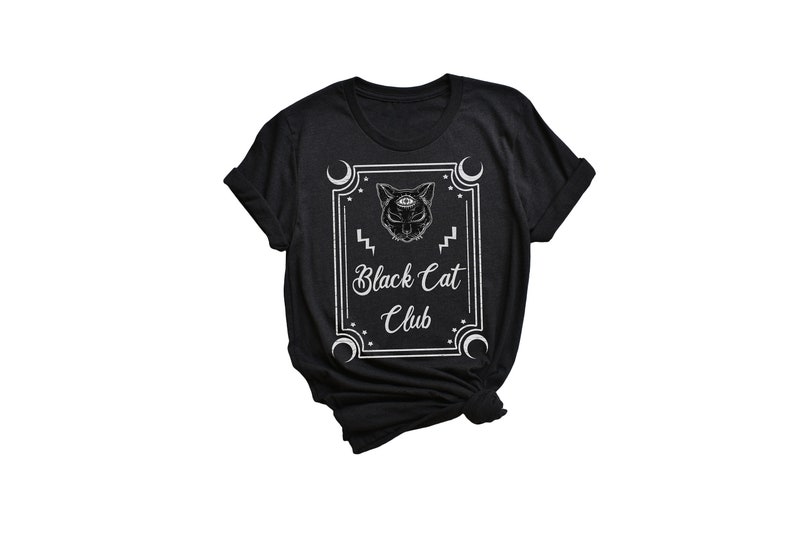 Black Cat Club Lover Shirt Cat Parent Shirt Spooky Black Cat Etsy
