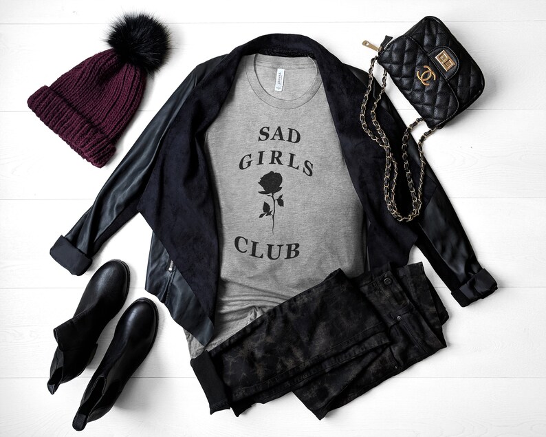 Sad Girl Bestfriends Shirt, Best Friend BFF Shirt, Emo Girlfriend Gift Idea, Best Friends Shirt, Goth Gift Idea, Gift for Girls, Emo Shirt Athletic Heather